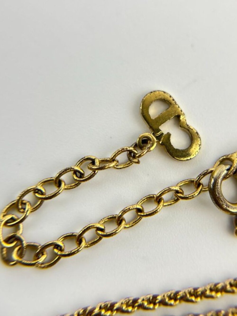 Dior Necklace Pendant Logo Gold Vintage - Picture 9 of 9